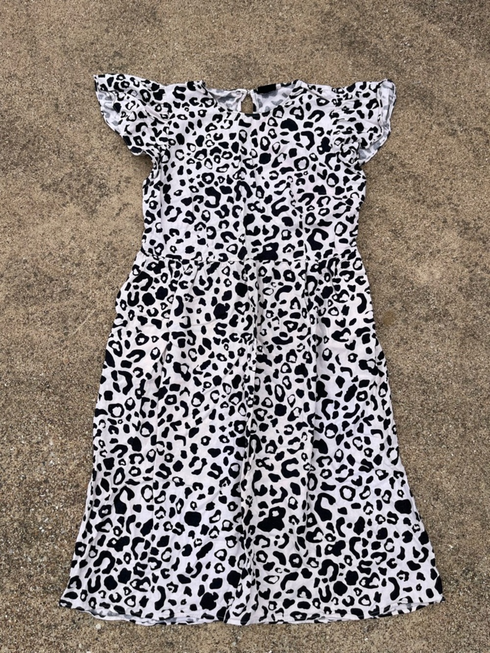 Leopard Print Flutter Sleeve Dress
